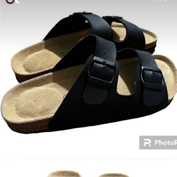 Porter and Ash Mens Classic Slide Buckle Sandals Black Size 10 NWT - Picture 2 of 7